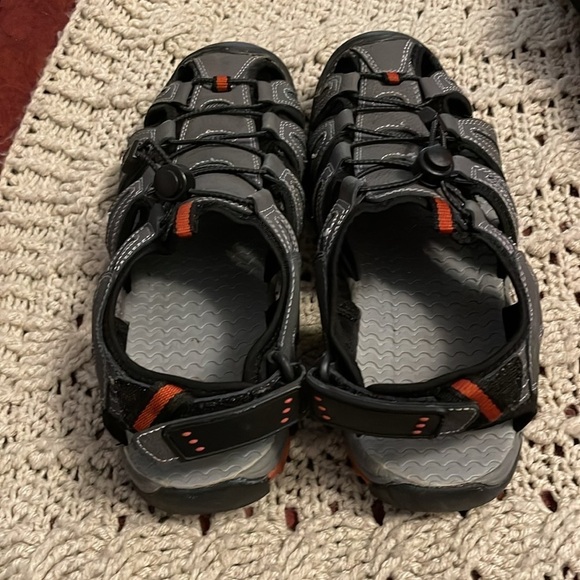EDDIE BAUER / Tommy gray black fisherman cinch hiking sandals Men’s‎ size 10 - Picture 6 of 17